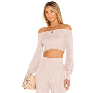 Revolve x Michael Costello Kalina Sweater Oatmeal Size Large Off the Shoulders